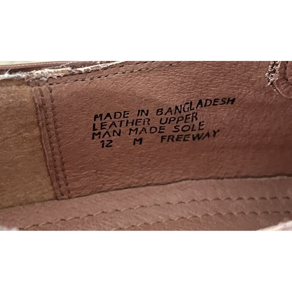 Alfani Freeway Men's Size 12M Brown Leather Square Toe Lace Up Dress Shoes - Picture 5 of 7